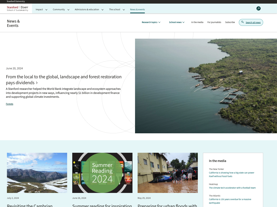 Screen shot of sample page